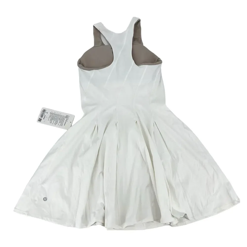 LULULEMON Court Crush Tennis Dress White Nulux Quick Dry Lined Pockets 8 - Picture 6 of 8